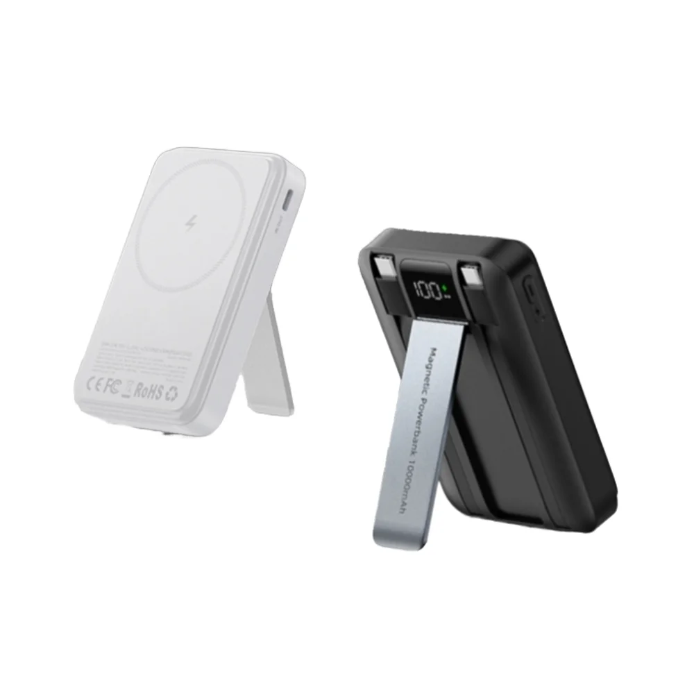 10000mAh Magnetic Wireless Power Bank with Type-C Cable Output and LED Display