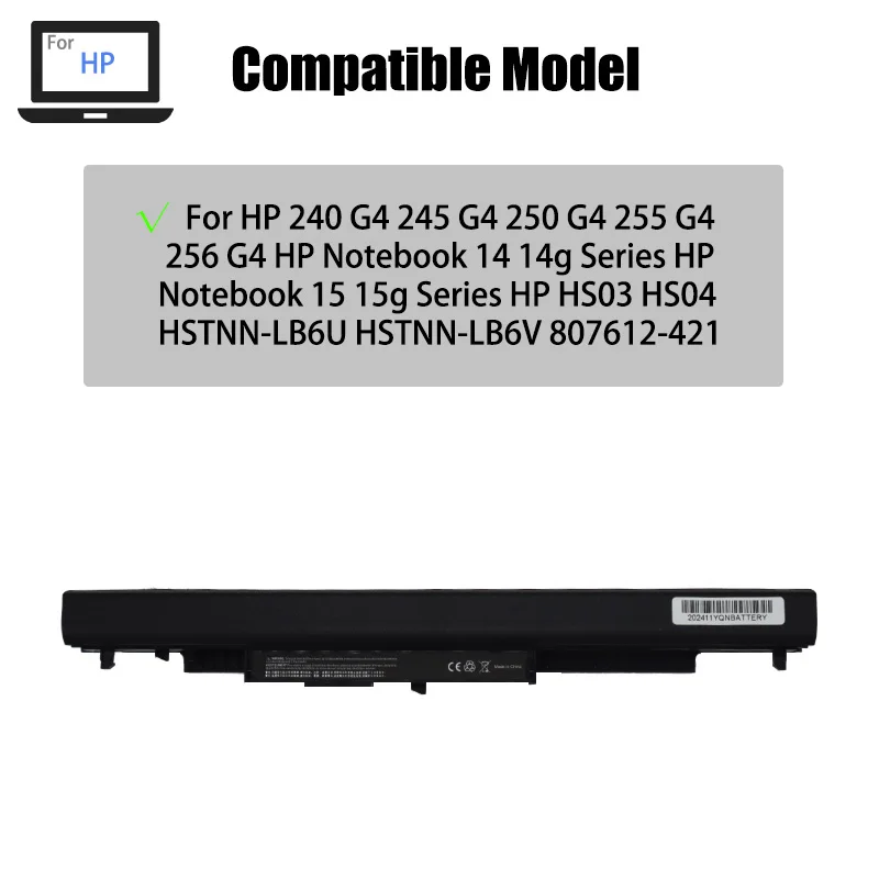 HS04 41Wh 14.6V Li-ion Replacement Battery for HP 807956-001 807957-001 807612-421 807611-421 Notebook Laptop Battery product image 6