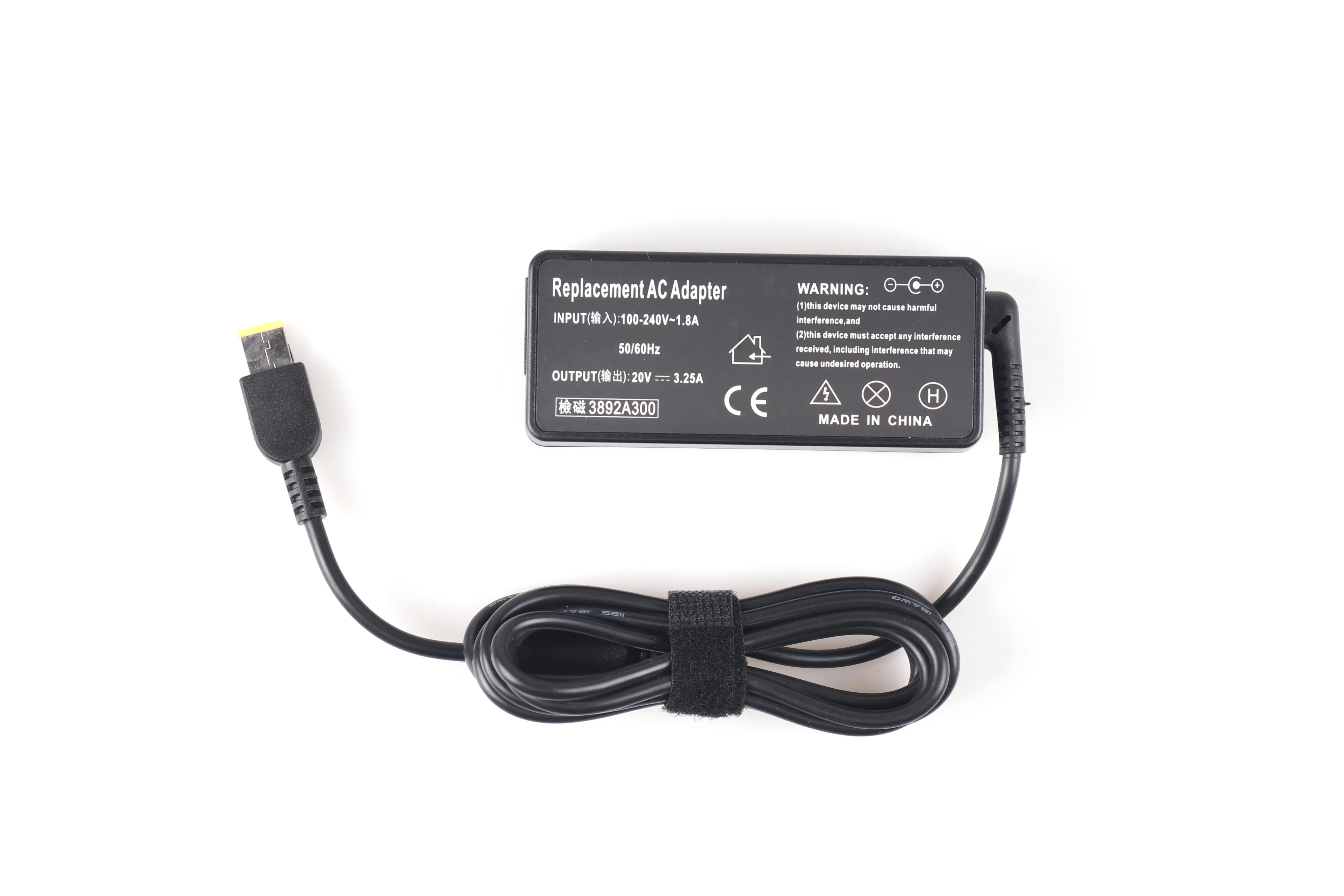 65 W Laptop Adapter for Lenovo ThinkPad – 20V 3.25A Yellow Square Tip product image 4