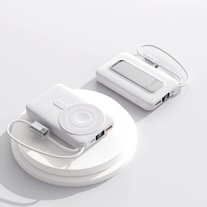 Factory 10000mAh Magnetic Wireless Power Bank 22.5W with Foldable Stand and LED Display for iPhone/Watch product image 3