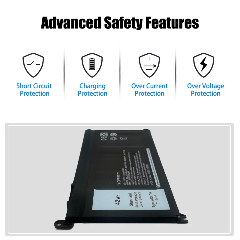 11.4V 42Wh WDXOR Laptop Battery for Dell Inspiron 13-5000, 15-5000, 15-7000, 17-5000 Series product image 5