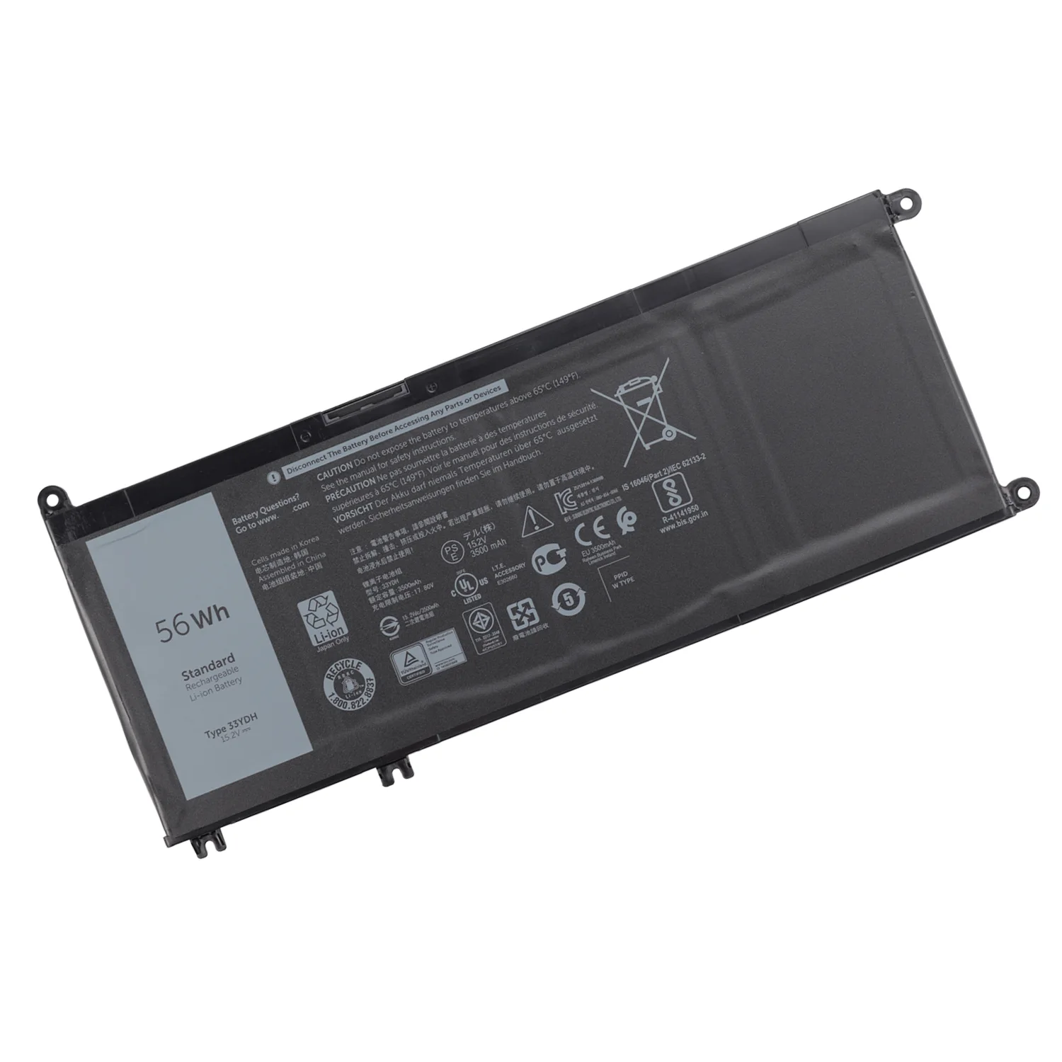 33YDH 15.2V 56Wh 4-Cell Lithium Battery for Dell Inspiron 13 7353 / 17 7000 / 7773 / 7778 / 7779 product image 4